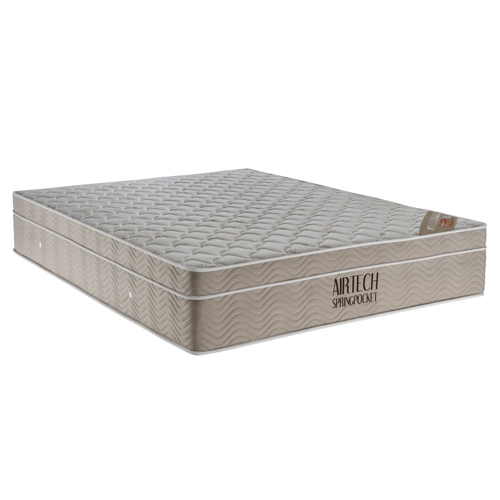 Colchão Queen de Molas Airtech Springpoket Bege D-26 158x198x30 cm Ortobom
